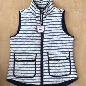 Blue and white striped vest